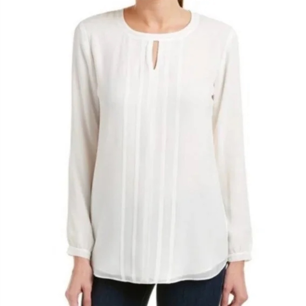 CAbi Entice Long Sleeve White Blouse Style #3150